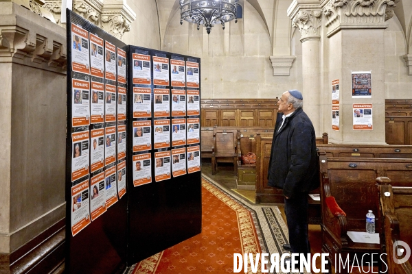 Rassemblement pour les otages israéliens du hamas à la synagogue de la Victoire