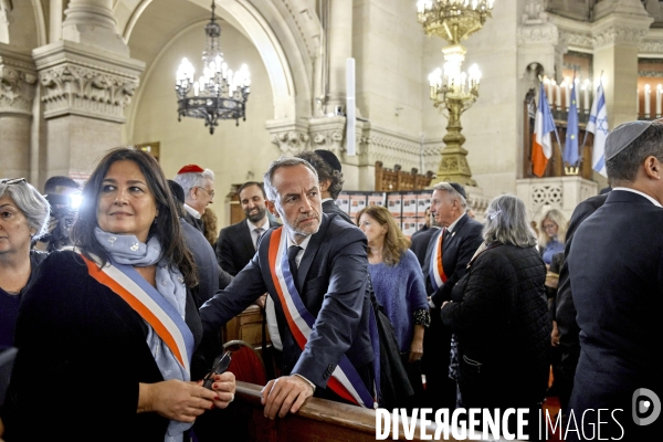 Rassemblement pour les otages israéliens du hamas à la synagogue de la Victoire