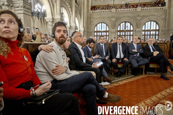 Rassemblement pour les otages israéliens du hamas à la synagogue de la Victoire