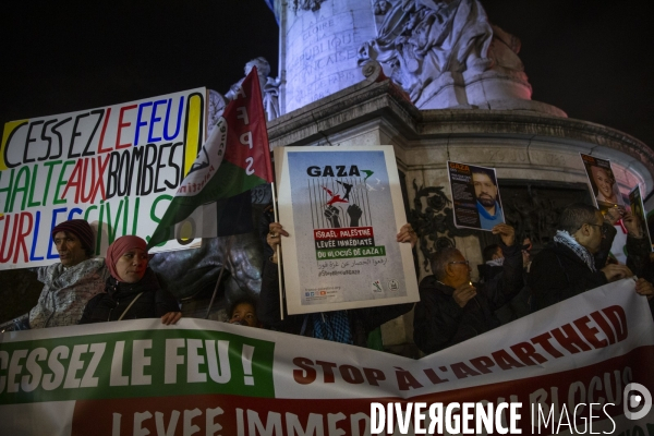 Rassemblement pour un cessez le feu à Gaza