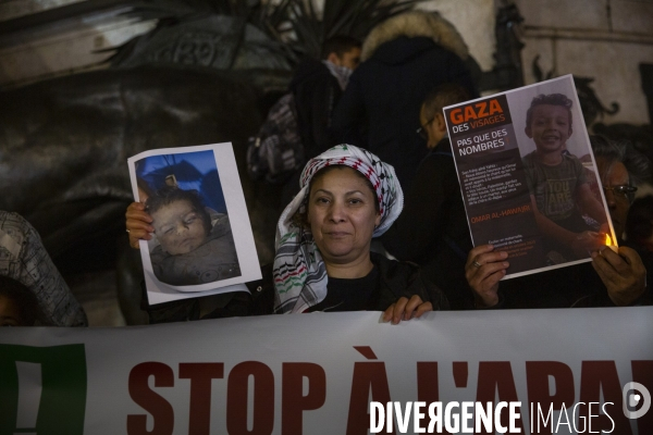 Rassemblement pour un cessez le feu à Gaza