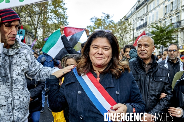 Manifestation pro palestienne pour un cessez le feu