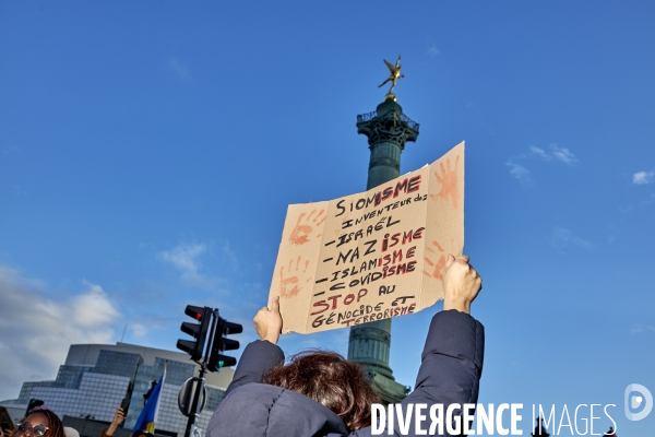 Manifestation pro palestienne pour un cessez le feu