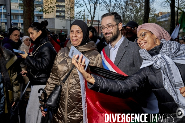 Manifestation pro palestienne pour un cessez le feu
