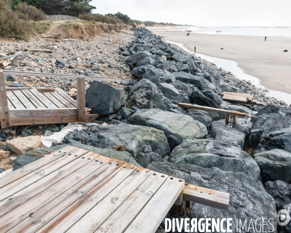 Un littoral errode par les tempetes