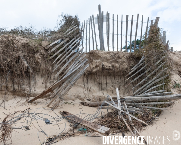 Un littoral errode par les tempetes