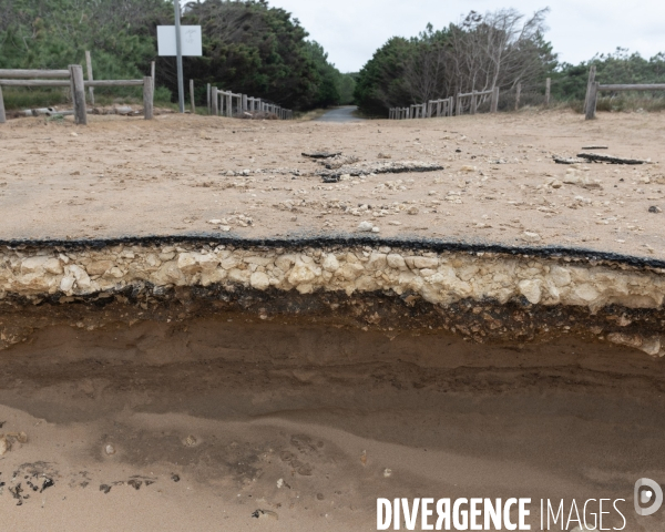 Un littoral errode par les tempetes