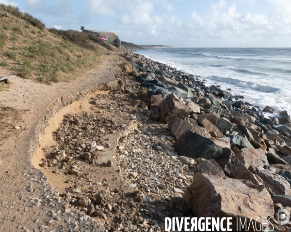 Un littoral errode par les tempetes