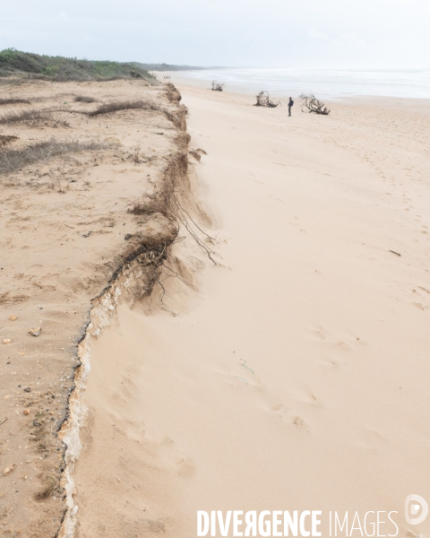 Un littoral errode par les tempetes