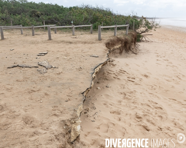Un littoral errode par les tempetes