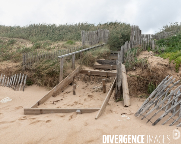 Un littoral errode par les tempetes