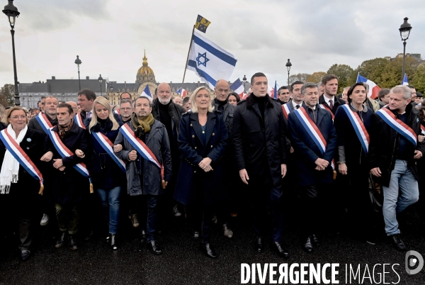 Marine Le Pen à la marche contre l’antisémitisme