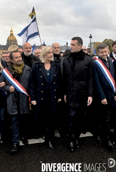 Marine Le Pen à la marche contre l’antisémitisme