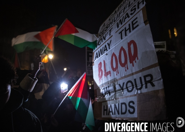 Rassemblement pour Gaza devant Westminster. 