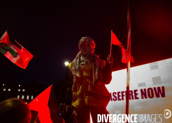Rassemblement pour Gaza devant Westminster. 