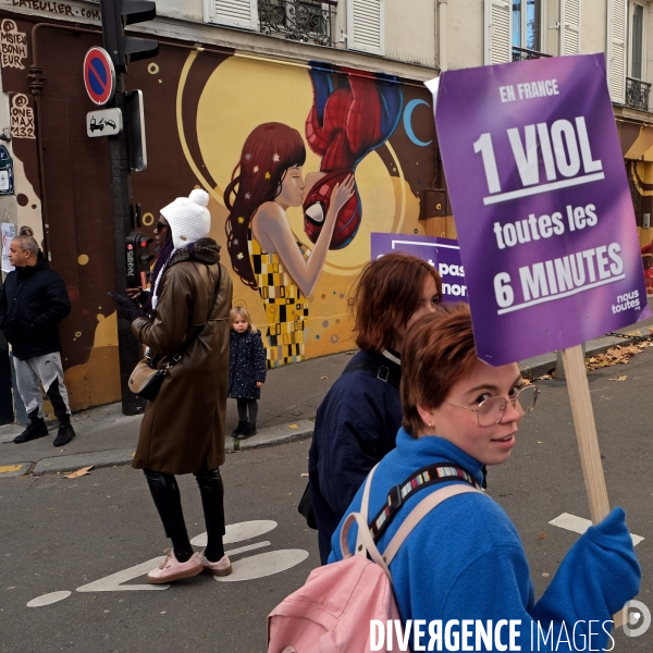 Manifestation contre les violences sexistes et sexuelles faites aux femmes.
