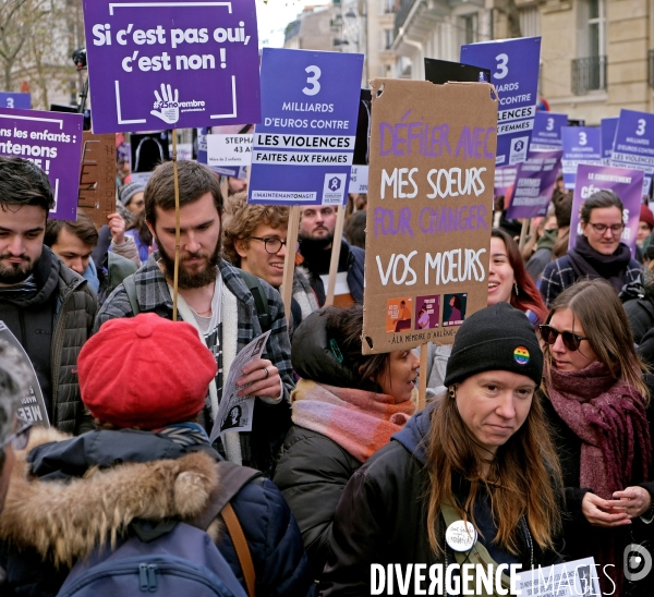 Manifestation contre les violences sexistes et sexuelles faites aux femmes.