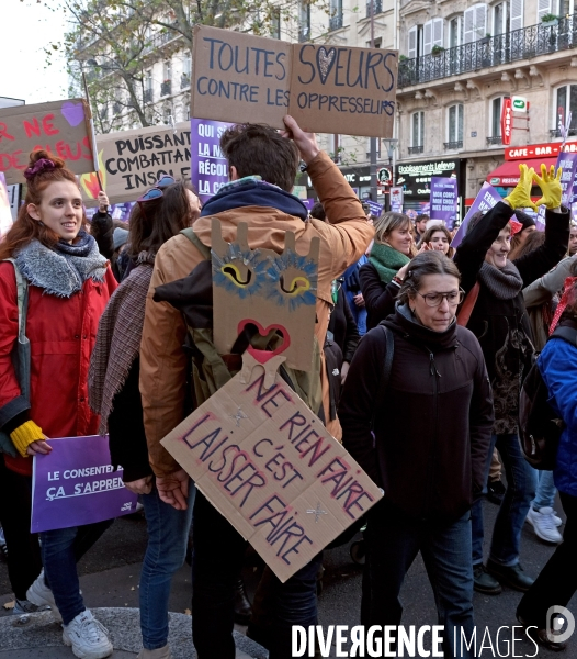 Manifestation contre les violences sexistes et sexuelles faites aux femmes.