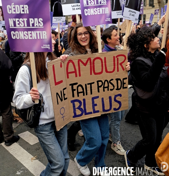 Manifestation contre les violences sexistes et sexuelles faites aux femmes.