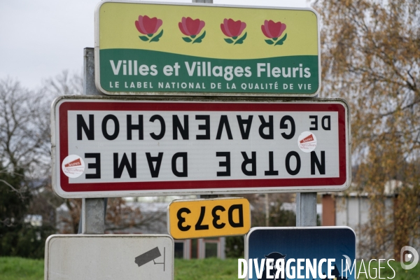 Panneaux à l envers en Seine-Maritime