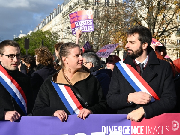 Les partis politiques, à la Manifestation contre les violences faites aux femmes dans le monde, Paris le 25 novembre 2023