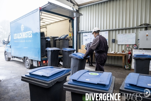 Les Alchimistes, site de production de compostage de dechets alimentaires.