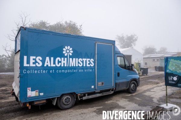 Les Alchimistes, site de production de compostage de dechets alimentaires.