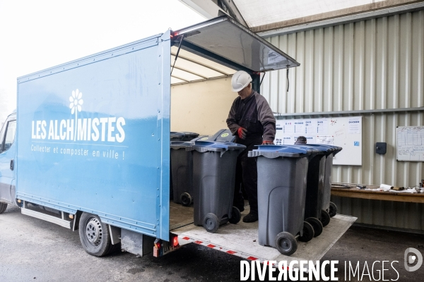 Les Alchimistes, site de production de compostage de dechets alimentaires.