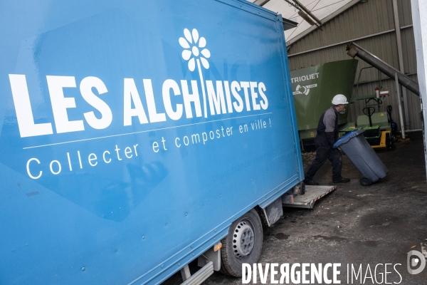 Les Alchimistes, site de production de compostage de dechets alimentaires.
