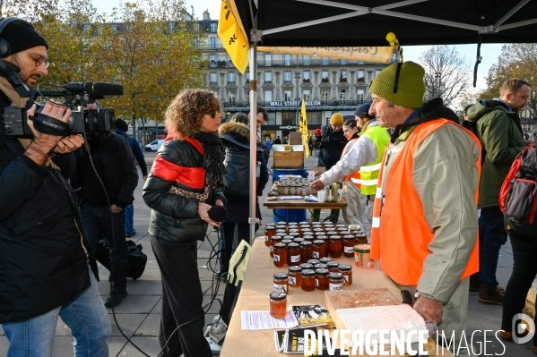 Les apicultrices et apiculteurs en colère manifestent à Paris pour demander des prix rémunérateurs en apiculture.