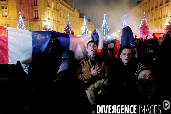 Mort de Thomas à Crépol / Rassemblement à Paris à l appel du groupuscule d extreme droite Les Natifs