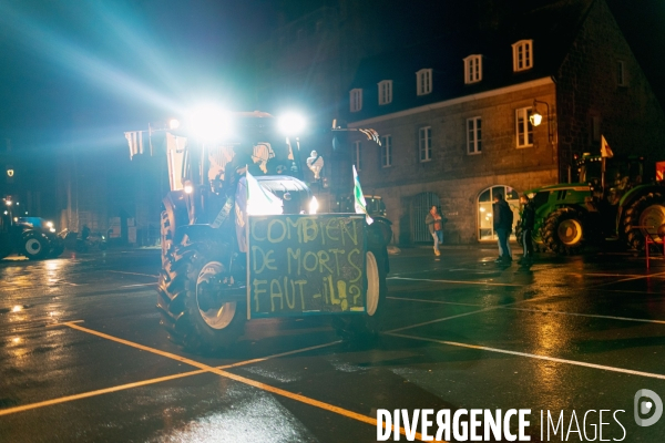 Manifestation d agriculteurs à Saint-Brieuc le 7 décembre 2023