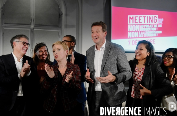 Meeting de la gauche contre le projet de loi immigration