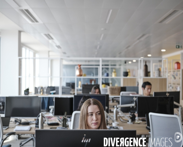 The Island, siege social du groupe Pernod Ricard, travail en open space et flex office