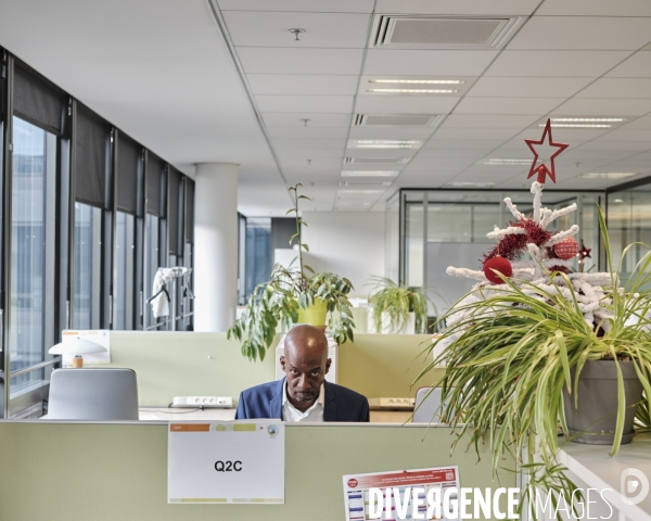 Siege social IBM france, travail en open space et flex office