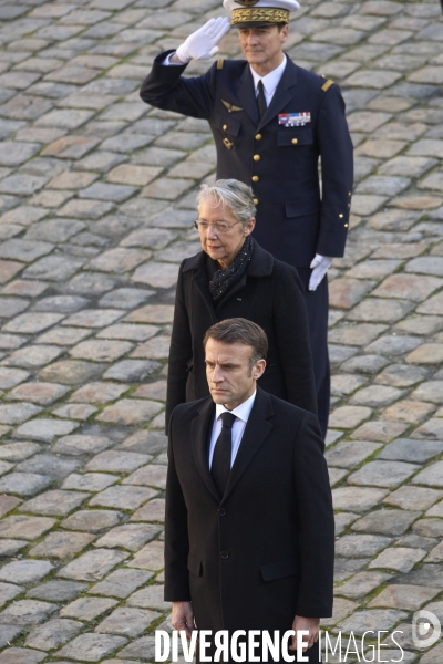 Emmanuel Macron et Elisabeth Borne - Hommage à Delors