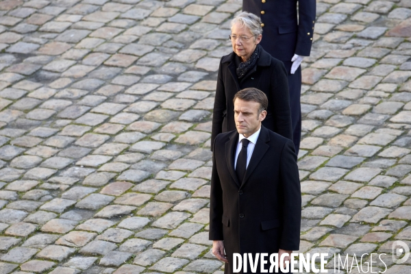 Emmanuel Macron et Elisabeth Borne - Hommage à Delors