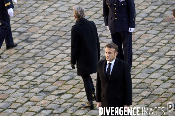Emmanuel Macron et Elisabeth Borne - Hommage à Delors