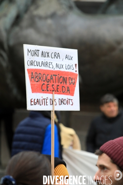 Manifestation contre la loi immigration