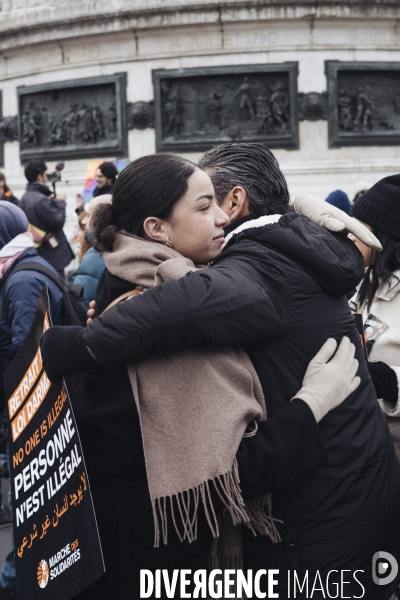 Manifestation contre la loi immigration