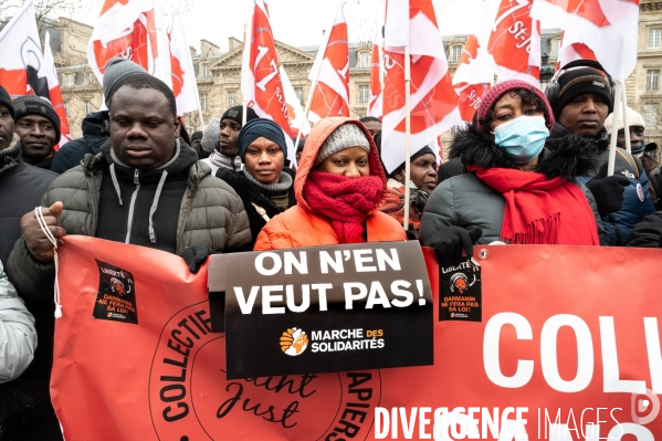 LOI IMMIGRATION. Manifestation parisienne du 14/01/2024