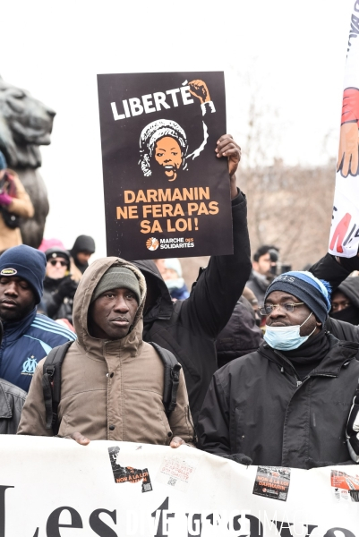 LOI IMMIGRATION. Manifestation parisienne du 14/01/2024