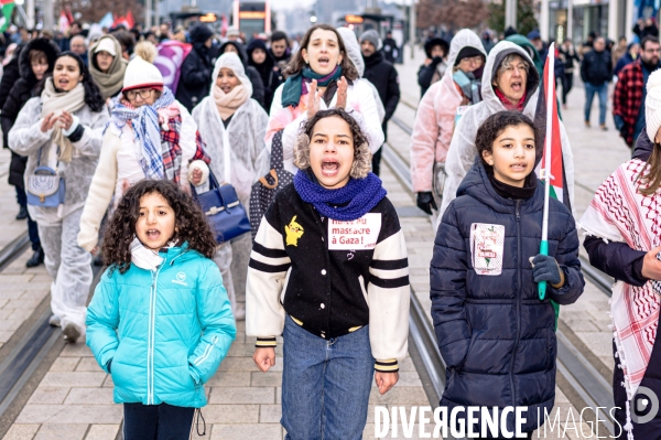 Manifestation en soutien au peuple Palestinien pour un cessez-le-feu à Gaza à Tours le 13.01.24