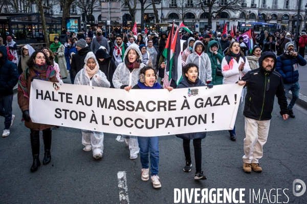 Manifestation en soutien au peuple Palestinien pour un cessez-le-feu à Gaza à Tours le 13.01.24