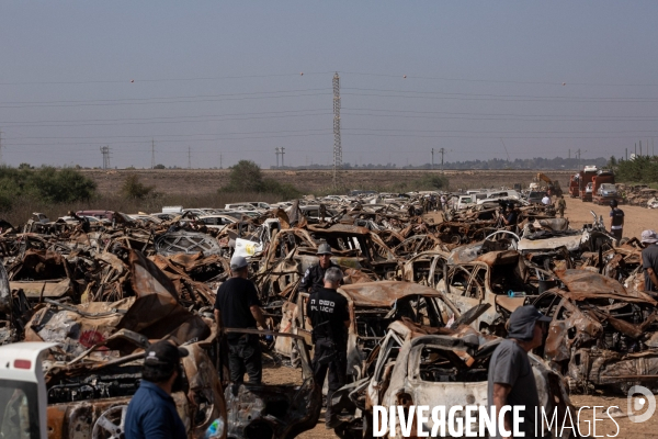 Les carcasses des voitures de l attaque du 7 octobre
