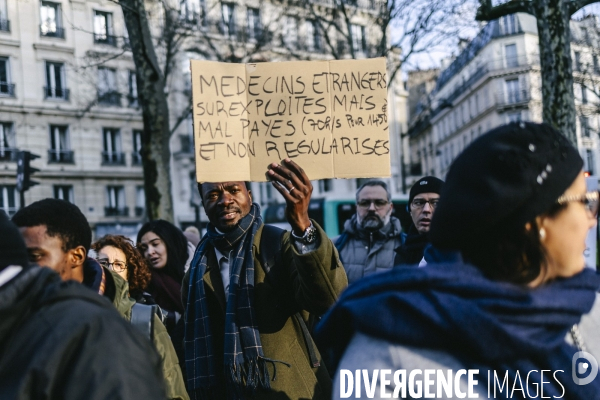 Manifestation des medecins diplomes etrangers