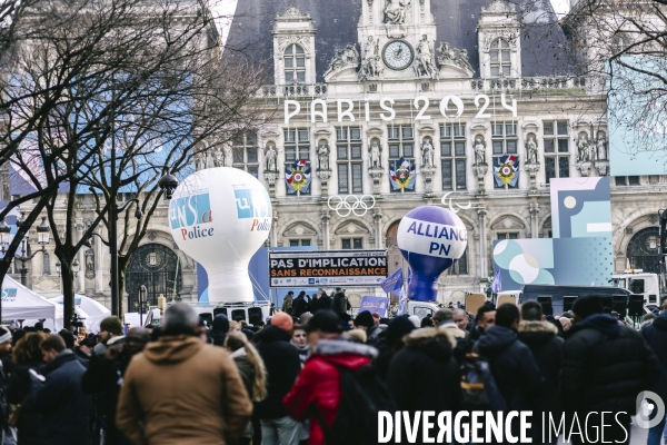 Paris 2024 : Manifestation de policiers