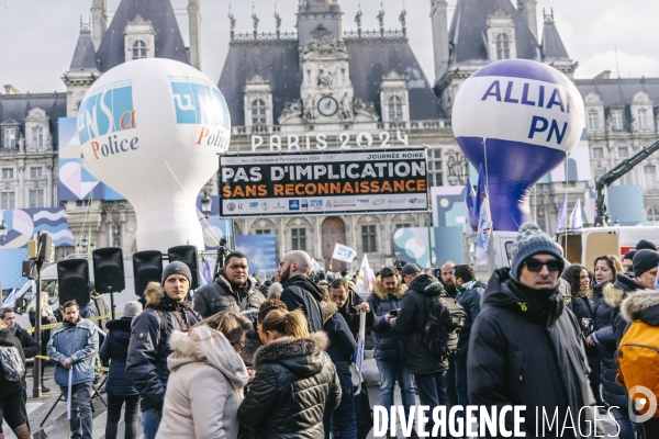 Paris 2024 : Manifestation de policiers