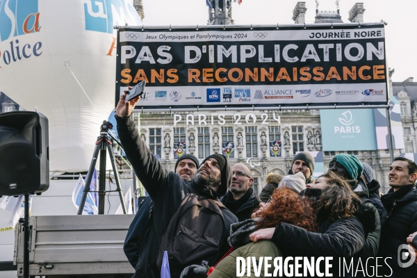 Paris 2024 : Manifestation de policiers