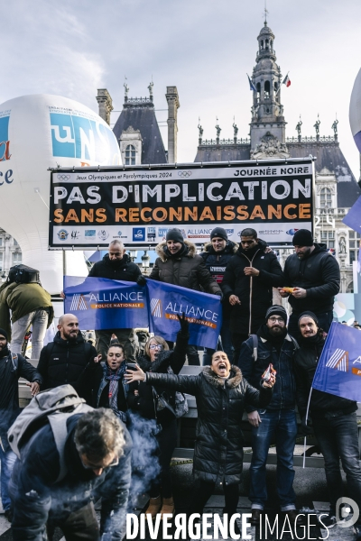 Paris 2024 : Manifestation de policiers
